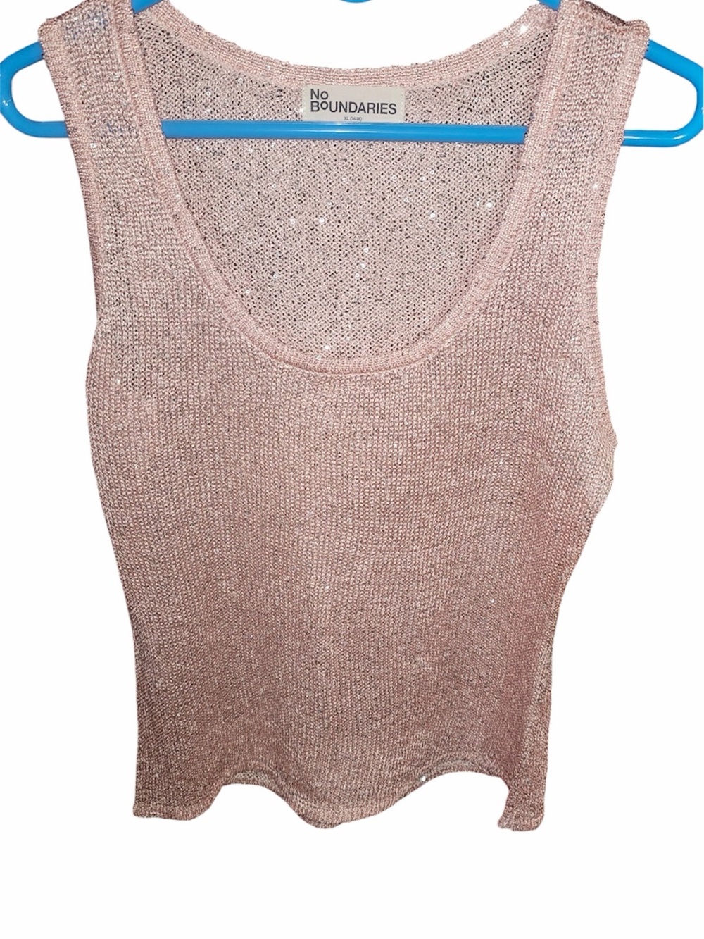 Together Pink Metallic Knit Tank Top